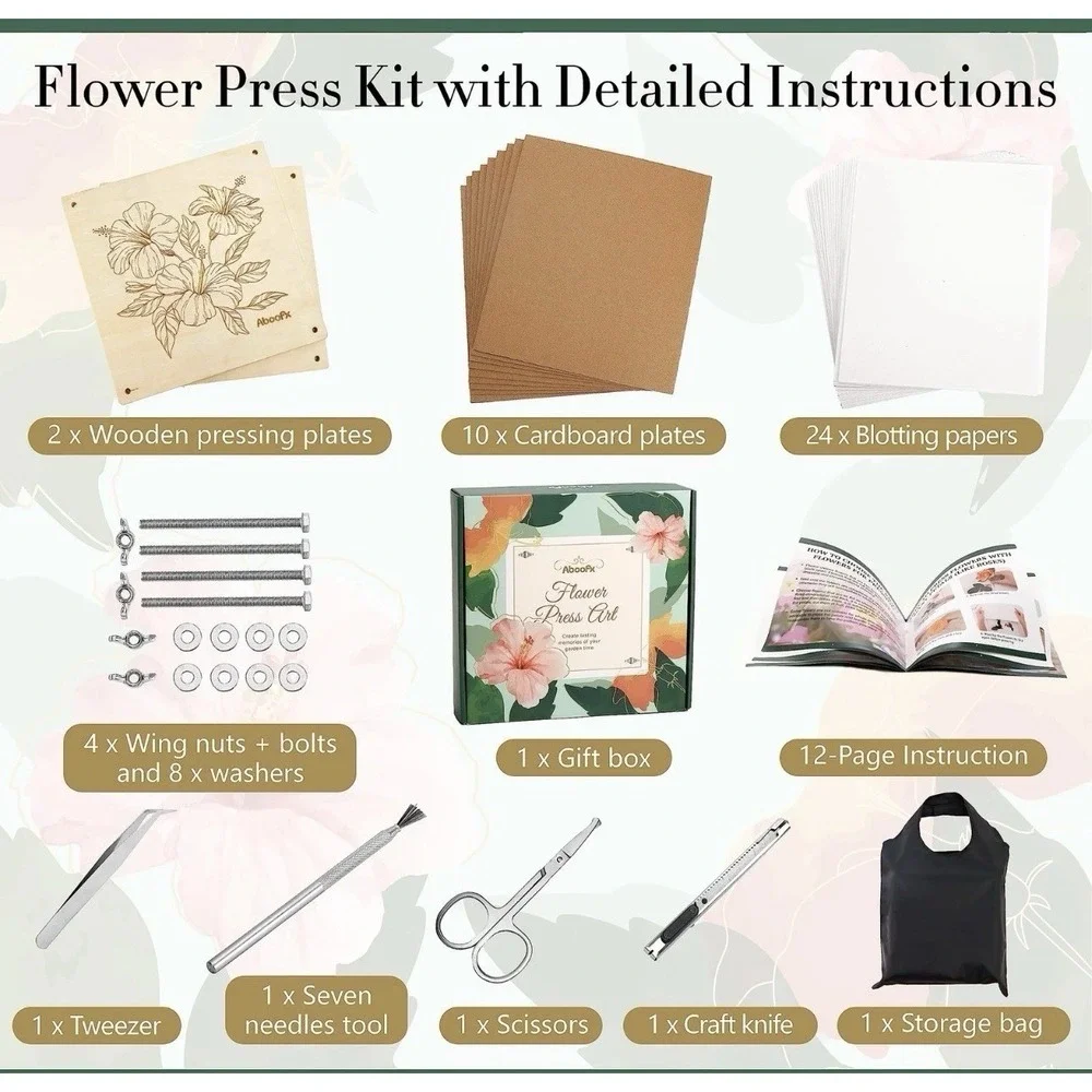 New Aboofx Flower Press Kit, Craft Kits 11